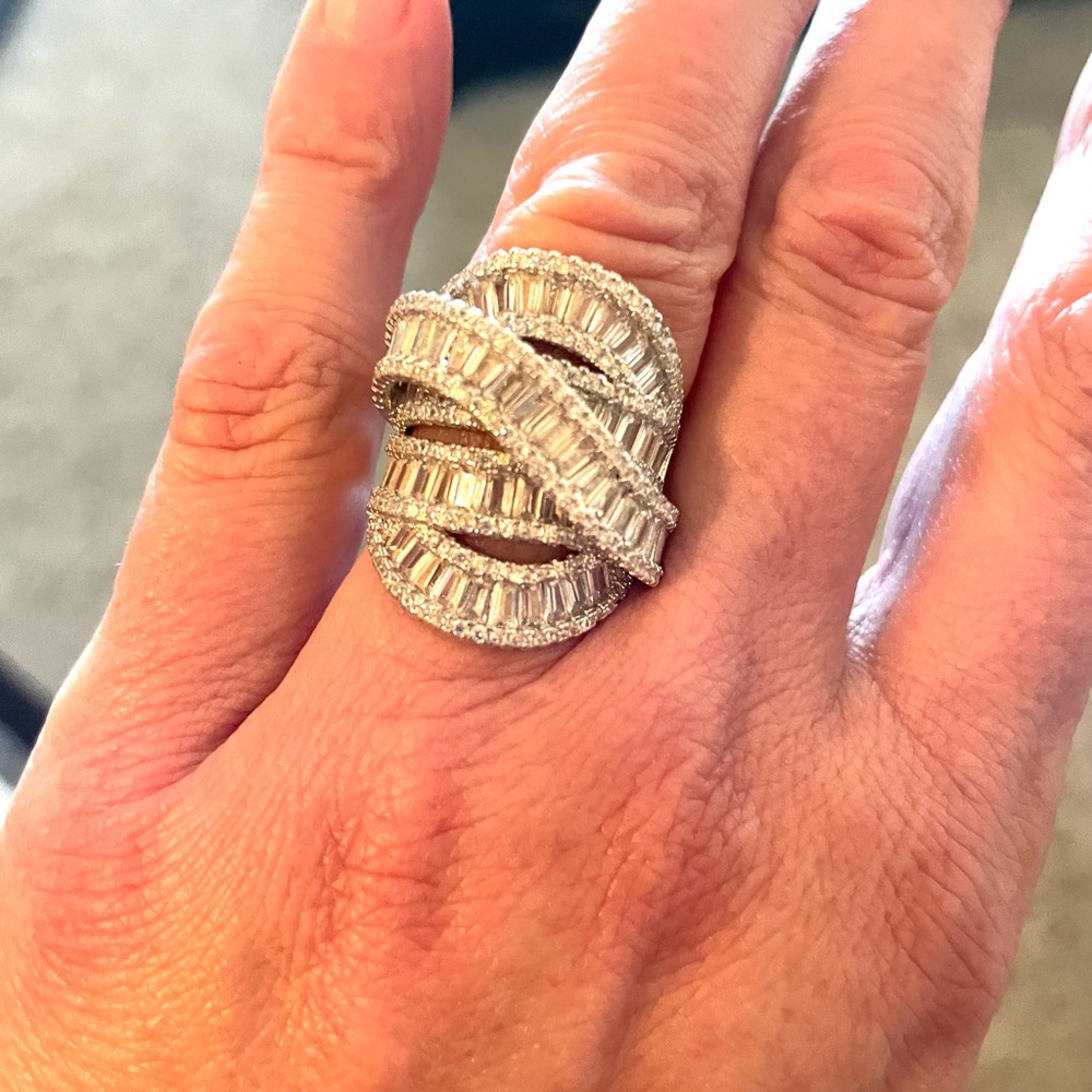 Solid Sterling Silver Stamped 925 Moissanite Cock… - image 4